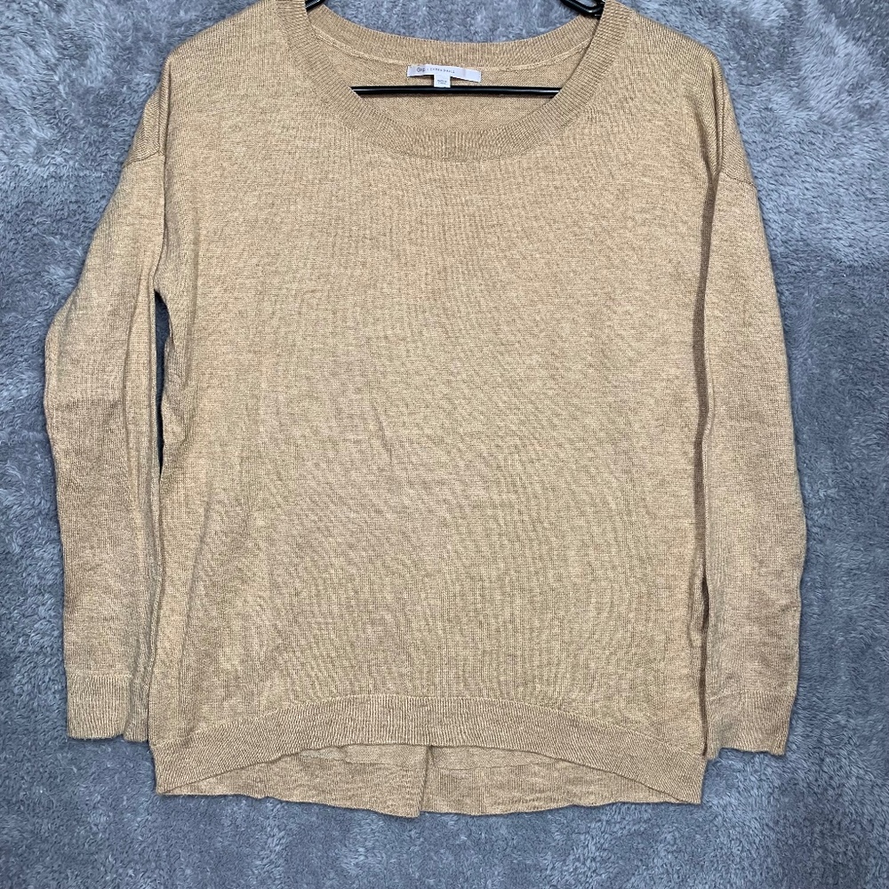 Gap Women's Tan Wool Blend Sweater Pullover Long Sleeve Crewneck Size XS